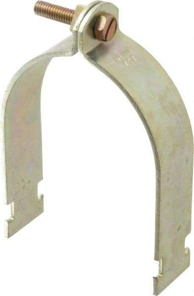 Thomas & Betts - 3-1/2" Pipe, 1/8 Gauge" Pipe or Conduit Clamp - Gold Galvanized, Rigid & IMC Conduit - Americas Tooling