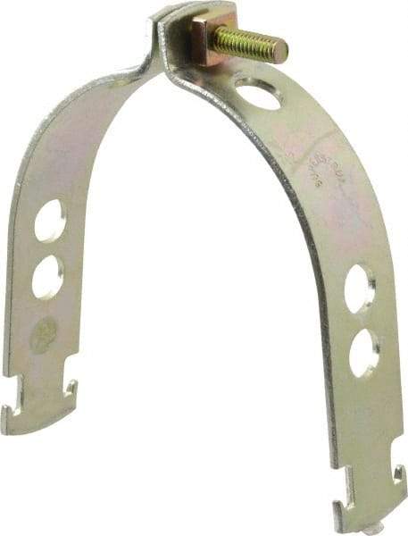 Thomas & Betts - 4" Pipe, 1/8 Gauge" Pipe or Conduit Clamp - Gold Galvanized, Rigid & IMC Conduit - Americas Tooling