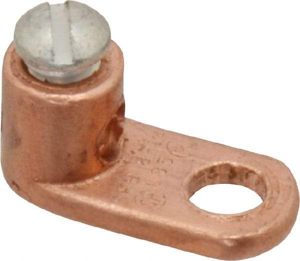 Thomas & Betts - 14-8 AWG Noninsulated Crimp Connection D Shaped Ring Terminal - 1/4" Stud, 13/16" OAL x 3/8" Wide, Tin Plated Copper Contact - Americas Tooling