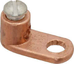 Thomas & Betts - 14-8 AWG Noninsulated Crimp Connection D Shaped Ring Terminal - 1/4" Stud, 13/16" OAL x 3/8" Wide, Tin Plated Copper Contact - Americas Tooling