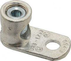 Thomas & Betts - 6 AWG Noninsulated Lug Connection D Shaped Ring Terminal - 13/32" Stud, 1-61/64" OAL x 15/16" Wide, Tin Plated Copper Contact - Americas Tooling