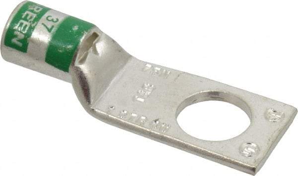 Thomas & Betts - 1 AWG Noninsulated Compression Connection Square Ring Terminal - 1/2" Stud, 2.1" OAL x 0.76" Wide, Tin Plated Copper Contact - Americas Tooling