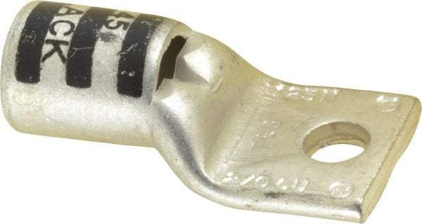 Thomas & Betts - 2/0 AWG Noninsulated Compression Connection Square Ring Terminal - 1/4" Stud, 1.65" OAL x 0.83" Wide, Tin Plated Copper Contact - Americas Tooling