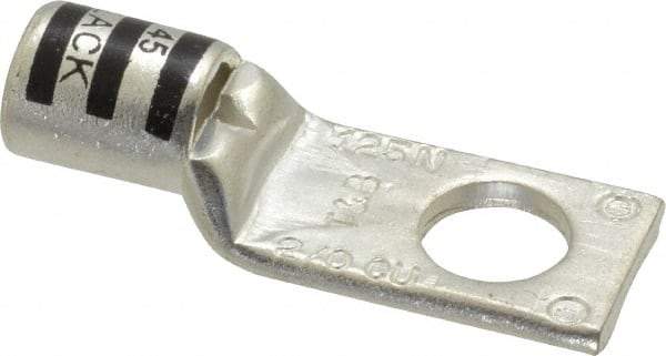 Thomas & Betts - 2/0 AWG Noninsulated Compression Connection Square Ring Terminal - 1/2" Stud, 2-1/4" OAL x 0.83" Wide, Tin Plated Copper Contact - Americas Tooling