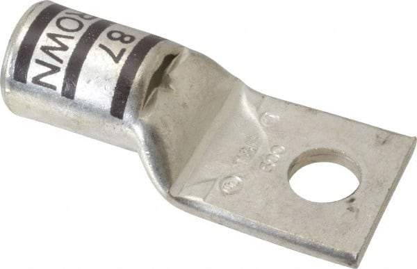 Thomas & Betts - 500 kcmil Wire Noninsulated Compression Connection Square Ring Terminal - 5/8" Stud, 3.63" OAL x 1.61" Wide, Tin Plated Copper Contact - Americas Tooling