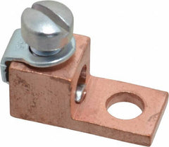 Thomas & Betts - 8-4 AWG Noninsulated Compression Connection Square Ring Terminal - 1/4" Stud, 1-1/8" OAL x 1/2" Wide, Copper Contact - Americas Tooling