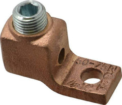 Thomas & Betts - 4-1 AWG Noninsulated Lug Connection Square Ring Terminal - 1/4" Stud, 1-5/8" OAL x 5/8" Wide, Tin Plated Copper Contact - Americas Tooling