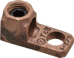 Thomas & Betts - 4-2/0 AWG Noninsulated Lug Connection D Shaped Ring Terminal - 3/8" Stud, 1-21/32" OAL x 23/32" Wide, Tin Plated Copper Contact - Americas Tooling