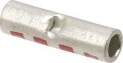 Thomas & Betts - 8 AWG Compatible, Noninsulated, Crimp-On Butt Splice Terminal - 2 Wire Entries, Copper Contacts, Tin Contact Plating, 1" OAL, Red - Americas Tooling