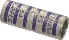 Thomas & Betts - 4/0 AWG Compatible, Noninsulated, Crimp-On Butt Splice Terminal - 2 Wire Entries, Copper Contacts, Tin Contact Plating, 1.88" OAL, Purple - Americas Tooling