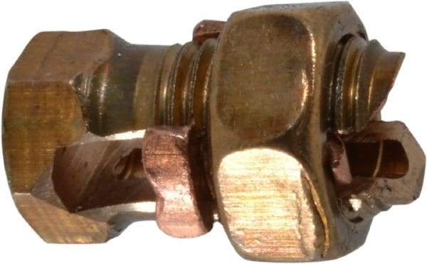 Thomas & Betts - 10 to 8 AWG, Copper Wire Compatible, Copper Alloy, Hex Split Bolt Connector - 25/32" OAL, 3/8" Head Width, 1/2" Base Width - Americas Tooling