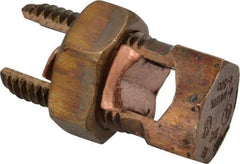 Thomas & Betts - 14 to 1/0 AWG, Copper Wire Compatible, Copper Alloy, Hex Split Bolt Connector - 1-19/32" OAL, 3/4" Head Width, 15/16" Base Width - Americas Tooling