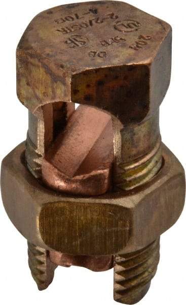 Thomas & Betts - 14 to 2/0 AWG, Copper Wire Compatible, Copper Alloy, Hex Split Bolt Connector - 1-13/16" OAL, 7/8" Head Width, 1-1/16" Base Width - Americas Tooling