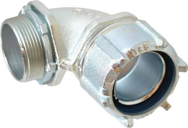 Thomas & Betts - 1-1/2" Trade, Malleable Iron Threaded Angled Liquidtight Conduit Connector - Noninsulated - Americas Tooling