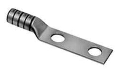 Thomas & Betts - 3/0 AWG Noninsulated Compression Connection Rectangle Ring Terminal - 1/2" Stud, 4.48" OAL x 0.94" Wide, Tin Plated Copper Contact - Americas Tooling