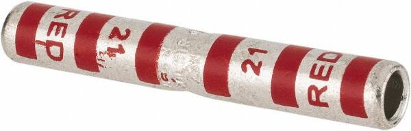 Thomas & Betts - 8 AWG Compatible, Noninsulated, Crimp-On Butt Splice Terminal - 2 Wire Entries, Copper Contacts, Tin Contact Plating, 1-3/4" OAL, Red - Americas Tooling