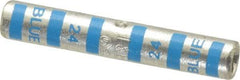 Thomas & Betts - 6 AWG Compatible, Noninsulated, Crimp-On Butt Splice Terminal - 2 Wire Entries, Copper Contacts, Tin Contact Plating, 1-3/4" OAL, Blue - Americas Tooling