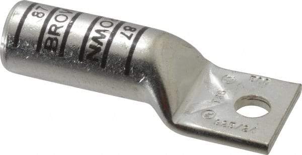 Thomas & Betts - 500 kcmil Wire Noninsulated Compression Connection Square Ring Terminal - 1/2" Stud, 4-1/4" OAL x 1.61" Wide, Tin Plated Copper Contact - Americas Tooling