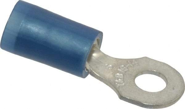 Thomas & Betts - 18-14 AWG Partially Insulated Crimp Connection D Shaped Ring Terminal - #6 Stud, 0.89" OAL x 0.31" Wide, Tin Plated Copper Contact - Americas Tooling