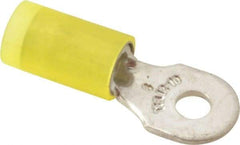 Thomas & Betts - 12-10 AWG Partially Insulated Crimp Connection D Shaped Ring Terminal - #6 Stud, 1" OAL x 0.37" Wide, Tin Plated Copper Contact - Americas Tooling