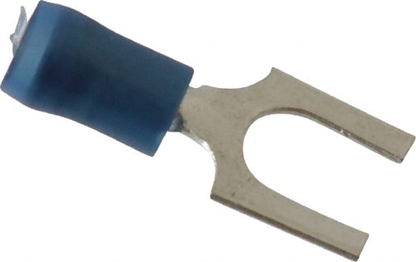 Thomas & Betts - 1/4" Stud, 18 to 14 AWG Compatible, Partially Insulated, Crimp Connection, Standard Fork Terminal - Americas Tooling