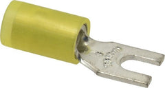 Thomas & Betts - #6 Stud, 12 to 10 AWG Compatible, Partially Insulated, Crimp Connection, Standard Fork Terminal - Americas Tooling