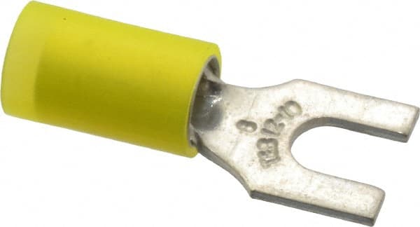 Thomas & Betts - #8 Stud, 12 to 10 AWG Compatible, Partially Insulated, Crimp Connection, Standard Fork Terminal - Americas Tooling