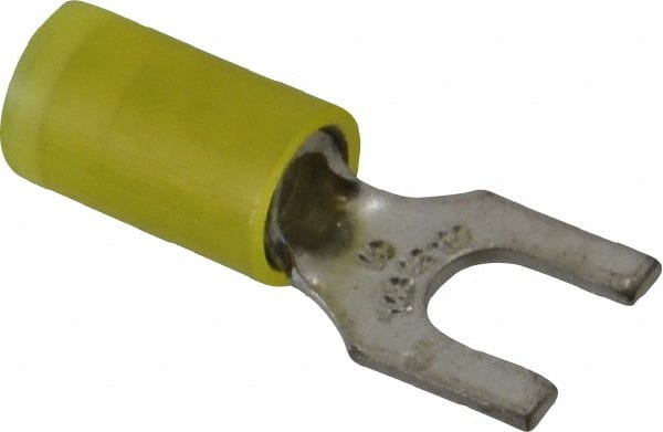 Thomas & Betts - #10 Stud, 12 to 10 AWG Compatible, Partially Insulated, Crimp Connection, Standard Fork Terminal - Americas Tooling