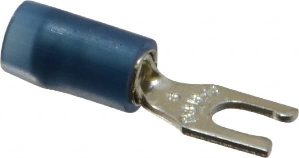 Thomas & Betts - #6 Stud, 18 to 14 AWG Compatible, Partially Insulated, Crimp Connection, Locking Fork Terminal - Americas Tooling