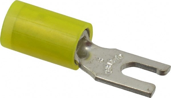 Thomas & Betts - #6 Stud, 12 to 10 AWG Compatible, Partially Insulated, Crimp Connection, Locking Fork Terminal - Americas Tooling