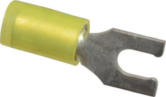 Thomas & Betts - #8 Stud, 12 to 10 AWG Compatible, Partially Insulated, Crimp Connection, Locking Fork Terminal - Americas Tooling