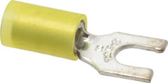 Thomas & Betts - #10 Stud, 12 to 10 AWG Compatible, Partially Insulated, Crimp Connection, Locking Fork Terminal - Americas Tooling