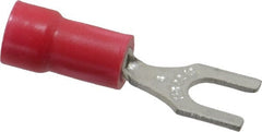 Thomas & Betts - #8 Stud, 22 to 16 AWG Compatible, Partially Insulated, Crimp Connection, Standard Fork Terminal - Americas Tooling