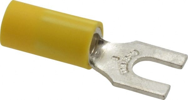 Thomas & Betts - #8 Stud, 12 to 10 AWG Compatible, Partially Insulated, Crimp Connection, Standard Fork Terminal - Americas Tooling