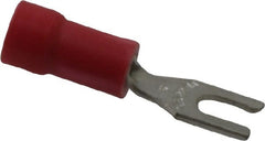 Thomas & Betts - #6 Stud, 22 to 16 AWG Compatible, Partially Insulated, Crimp Connection, Locking Fork Terminal - Americas Tooling