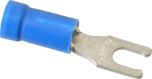 Thomas & Betts - #6 Stud, 18 to 14 AWG Compatible, Partially Insulated, Crimp Connection, Locking Fork Terminal - Americas Tooling