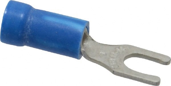 Thomas & Betts - #8 Stud, 18 to 14 AWG Compatible, Partially Insulated, Crimp Connection, Locking Fork Terminal - Americas Tooling