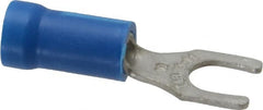 Thomas & Betts - #10 Stud, 18 to 14 AWG Compatible, Partially Insulated, Crimp Connection, Locking Fork Terminal - Americas Tooling