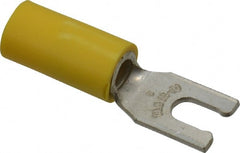 Thomas & Betts - #6 Stud, 12 to 10 AWG Compatible, Partially Insulated, Crimp Connection, Locking Fork Terminal - Americas Tooling