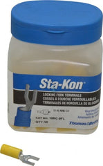 Thomas & Betts - #8 Stud, 12 to 10 AWG Compatible, Partially Insulated, Crimp Connection, Locking Fork Terminal - Americas Tooling