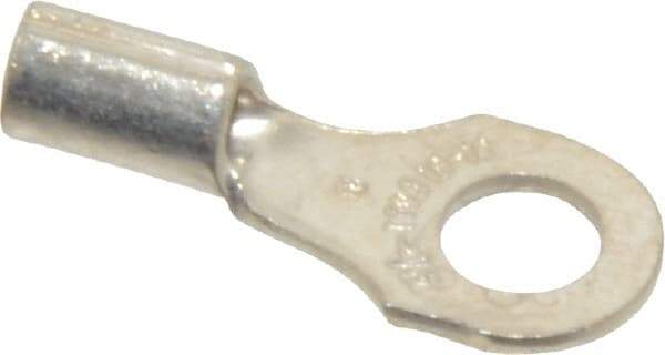 Thomas & Betts - 18-14 AWG Noninsulated Crimp Connection D Shaped Ring Terminal - #8 Stud, 3/4" OAL x 0.31" Wide, Tin Plated Copper Contact - Americas Tooling