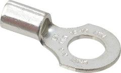 Thomas & Betts - 12-10 AWG Noninsulated Crimp Connection D Shaped Ring Terminal - 1/4" Stud, 0.91" OAL x 1/2" Wide, Tin Plated Copper Contact - Americas Tooling