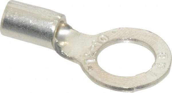 Thomas & Betts - 12-10 AWG Noninsulated Crimp Connection D Shaped Ring Terminal - 5/16" Stud, 0.98" OAL x 1/2" Wide, Tin Plated Copper Contact - Americas Tooling