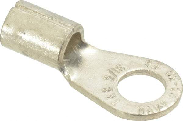 Thomas & Betts - 6 AWG Noninsulated Crimp Connection Circular Ring Terminal - 5/16" Stud, 1.32" OAL x 0.6" Wide, Tin Plated Copper Contact - Americas Tooling