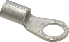 Thomas & Betts - 6 AWG Noninsulated Crimp Connection Circular Ring Terminal - 3/8" Stud, 1.32" OAL x 0.6" Wide, Tin Plated Copper Contact - Americas Tooling