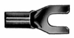 Thomas & Betts - 1/4" Stud, 18 to 14 AWG Compatible, Noninsulated, Crimp Connection, Standard Fork Terminal - Americas Tooling