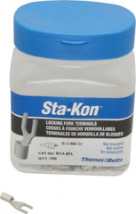 Thomas & Betts - #6 Stud, 18 to 14 AWG Compatible, Noninsulated, Crimp Connection, Locking Fork Terminal - Americas Tooling