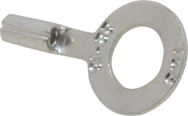 Thomas & Betts - 22-16 AWG Noninsulated Crimp Connection D Shaped Ring Terminal - 1/4" Stud, 0.92" OAL x 1/2" Wide, Tin Plated Copper Contact - Americas Tooling