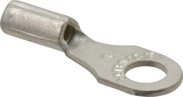 Thomas & Betts - 22-16 AWG Noninsulated Crimp Connection D Shaped Ring Terminal - #6 Stud, 0.72" OAL x 1/4" Wide, Tin Plated Copper Contact - Americas Tooling