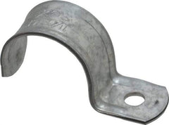 Thomas & Betts - 1-1/4" Pipe, Steel, Zinc Plated" Pipe or Conduit Strap - 1 Mounting Hole - Americas Tooling